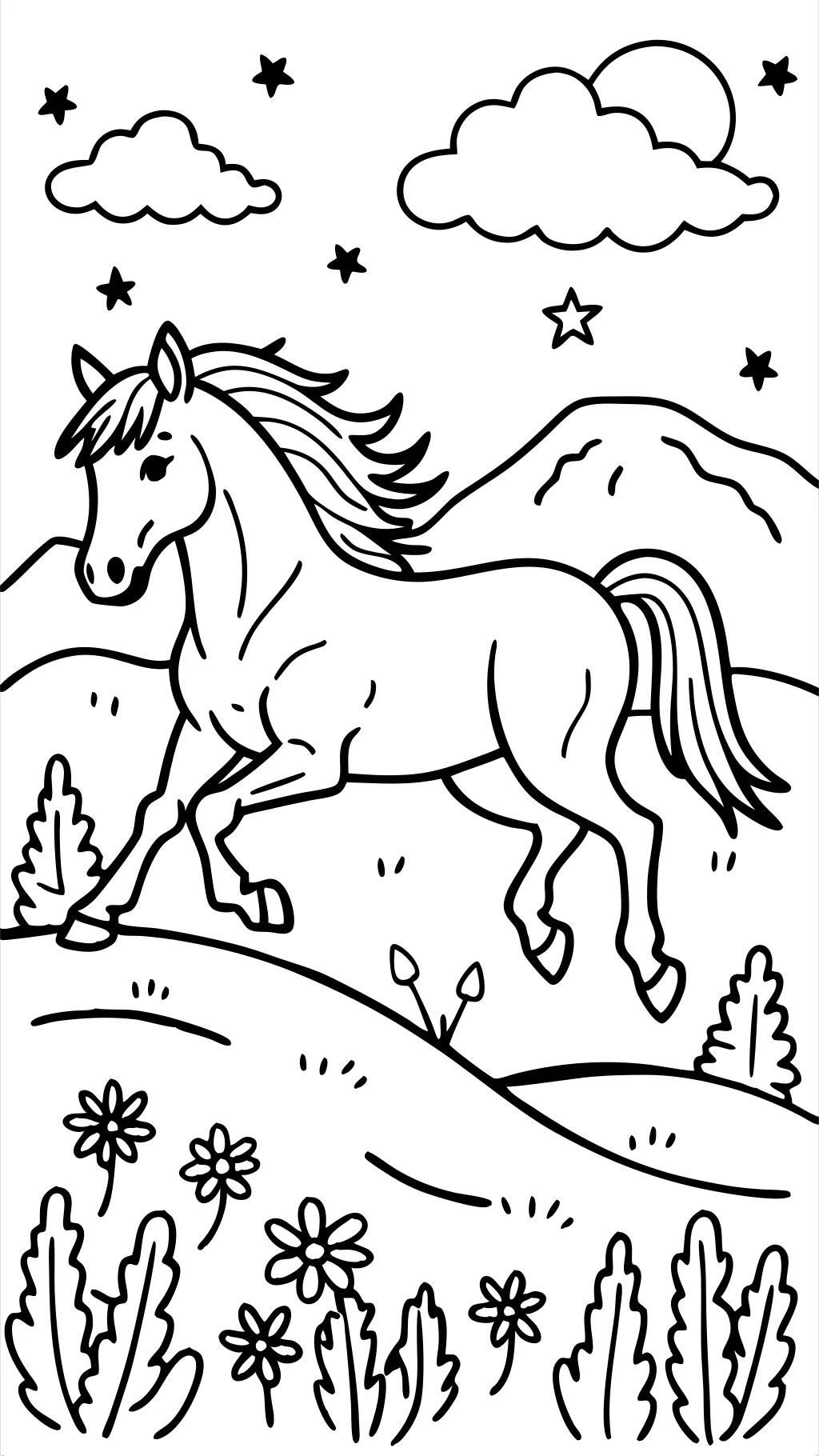 coloriages de chevaux sauvages